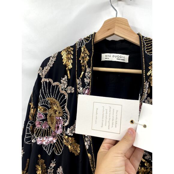 Mac Duggal M Beaded Wrap Mini Dress 93817 - Picture 6 of 11